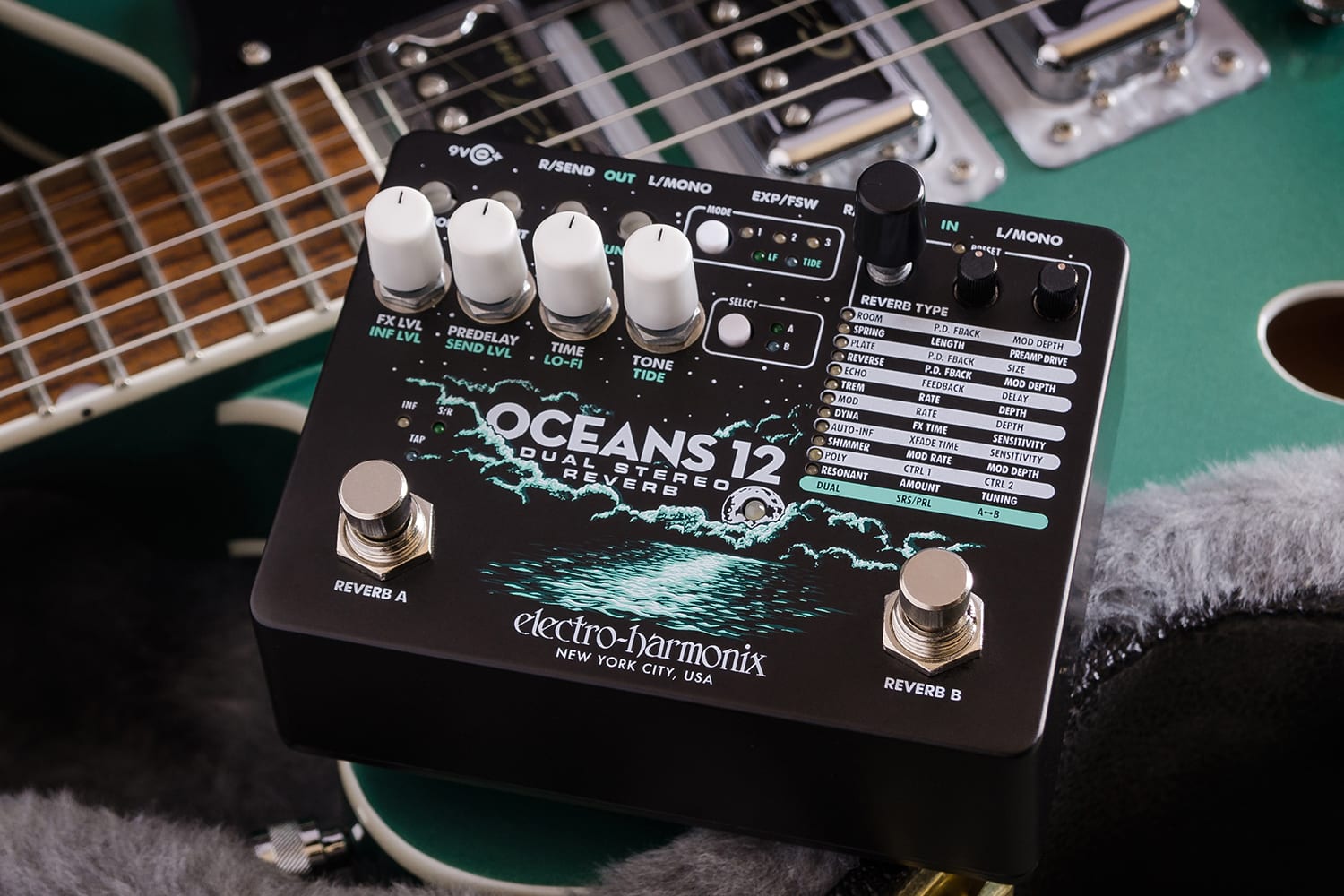 Electro-Harmonix Unveils the Oceans 12 Multifunction, Dual-Stereo Reverb Pedal