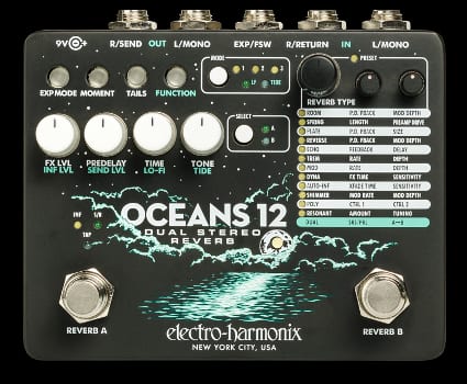 AVAILABLE NOW! The EHX Oceans 12 Dual Stereo Reverb Storms the Seas
