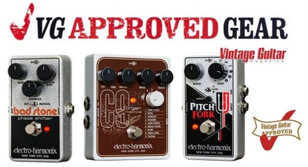 Three EHX Pedals Get Vintage Guitar Magazine Approved Gear Award